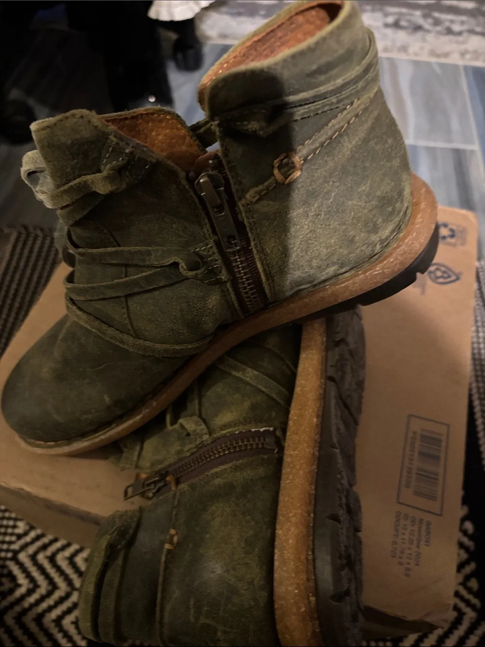 Women's Olive Green Ankle Boots